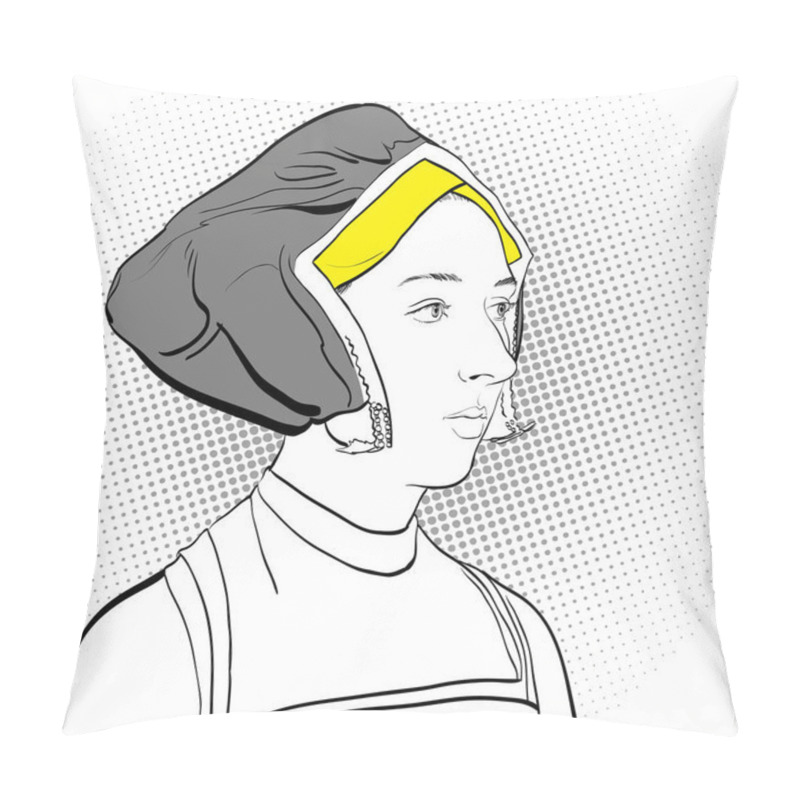 Personality  Womans Portrate. Lady In Medieval Dress. Medieval Legend. Medieval Woman. Pillow Covers