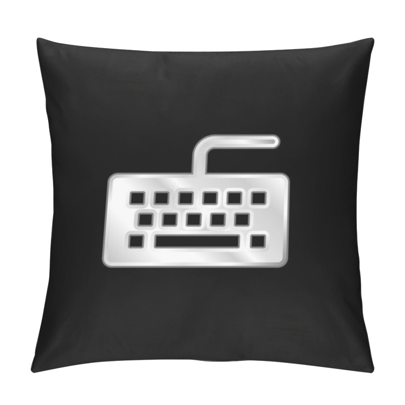 Personality  Black Keyboard Silver Plated Metallic Icon Pillow Covers