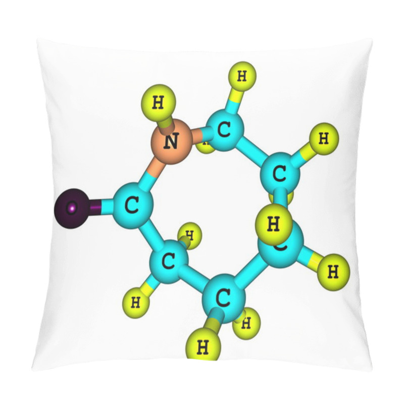 Personality  Caprolactam Molecule Isolated On White Pillow Covers