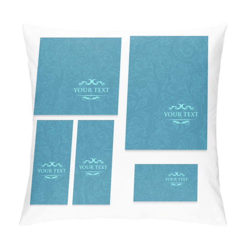 Personality  Set Of Vector Blue Pattern In Victorian Or Baroque Style Pillow Covers