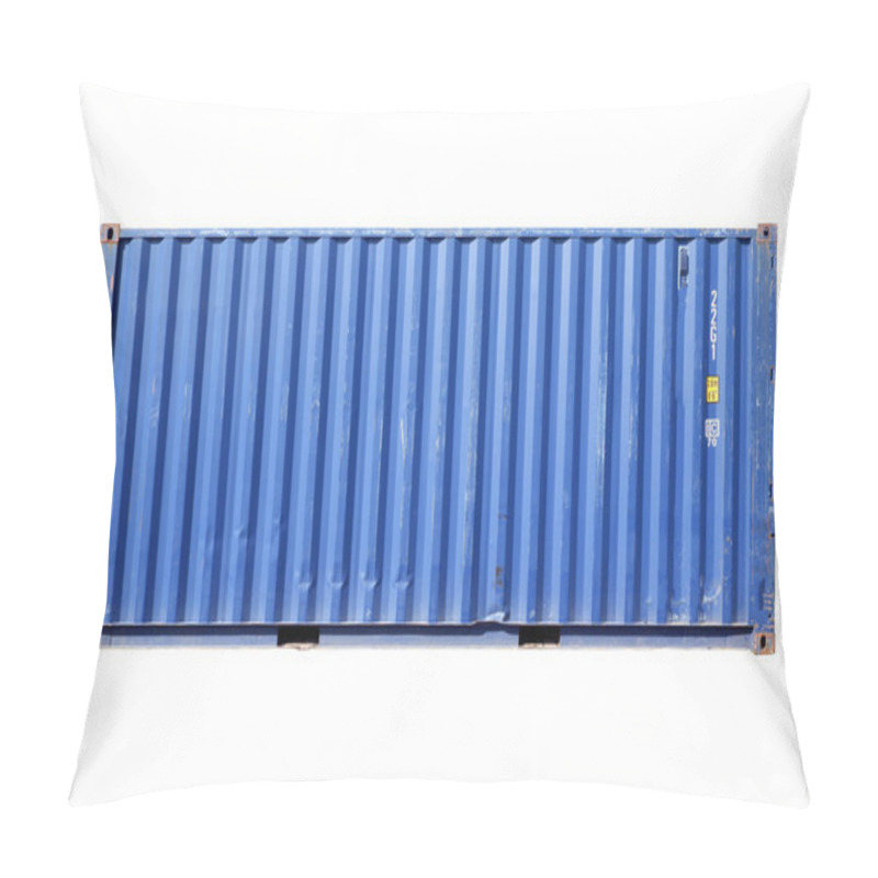 Personality  Container Blue Cut White Background Pillow Covers