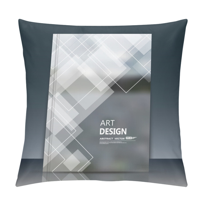 Personality  Abstract Composition, Quadrate Font Texture, Transparent Square Part Construction, Gray A4 Brochure Title Sheet, Creative Lozenge Figure Icon, Rhombus Logo Surface, Banner Form, Flyer Fiber, EPS10 Pillow Covers