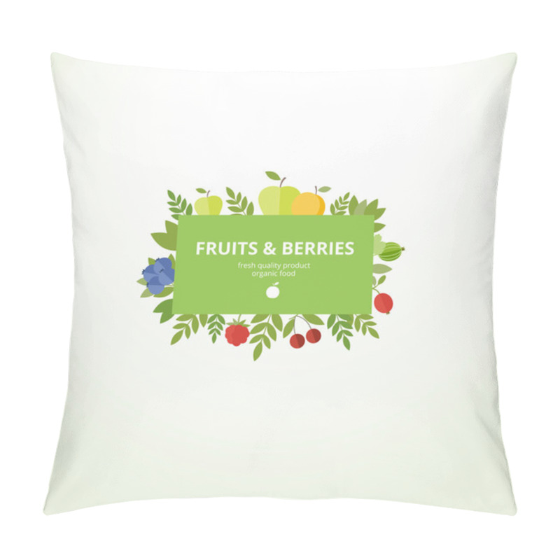 Personality  Label With Fresh Fruits And Berries Pillow Covers