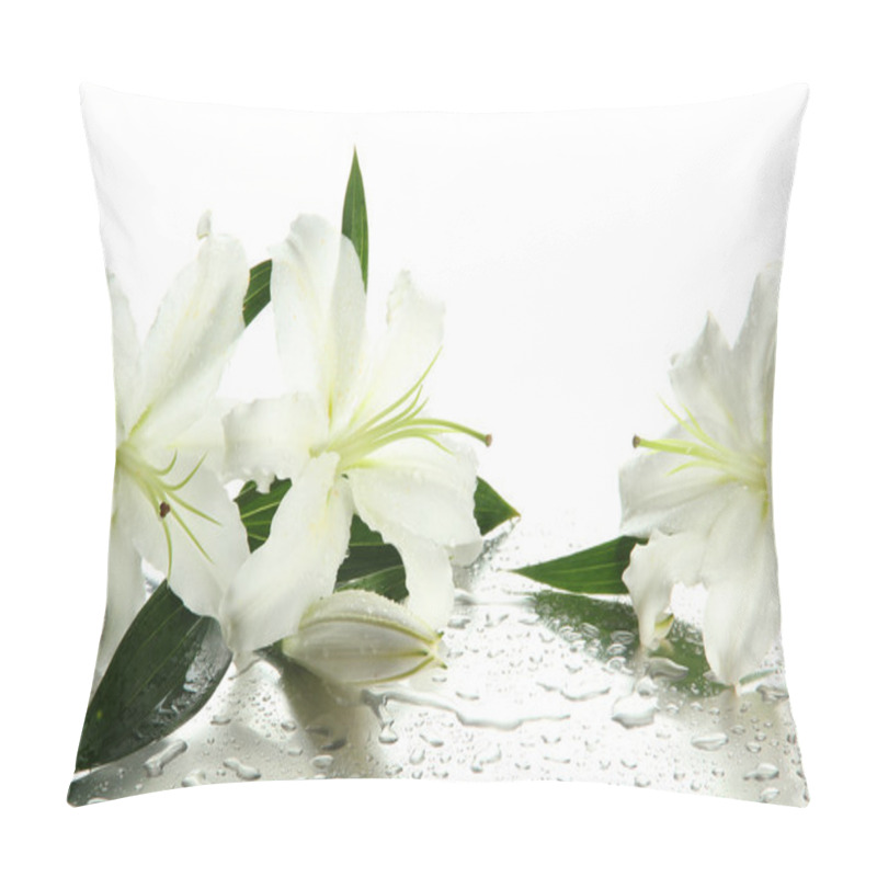 Personality  Beautiful Lily, Isolated On White Pillow Covers