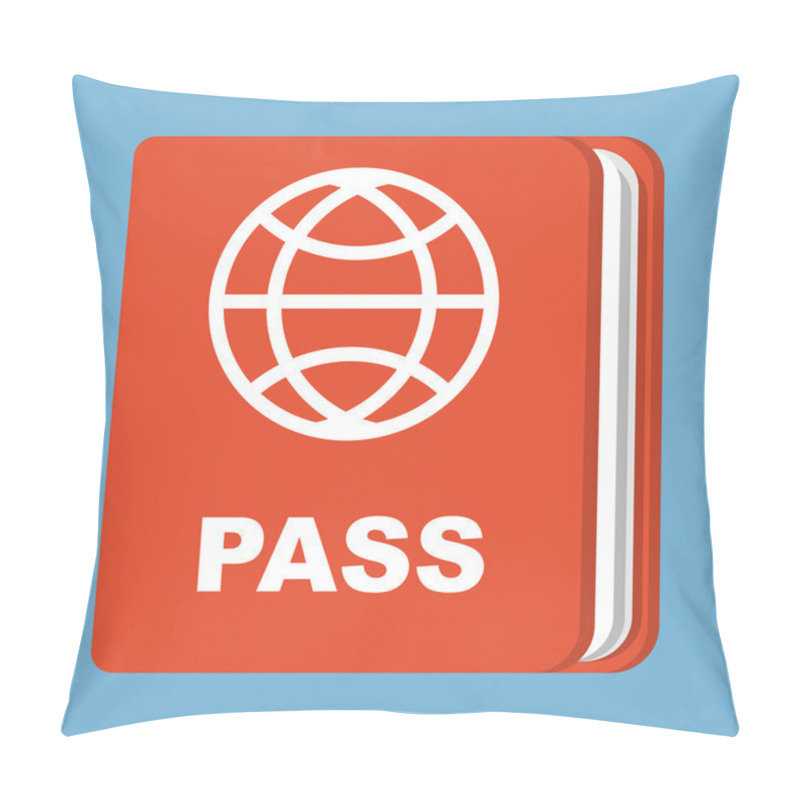 Personality  Passport Flat Icon Pillow Covers