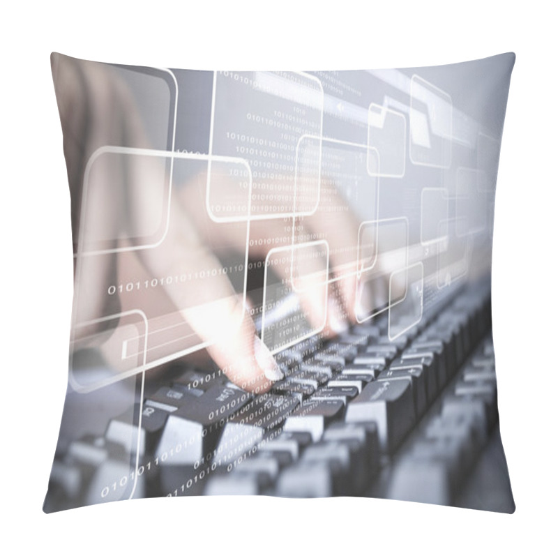 Personality  Computer Keyboard And Social Media Images Pillow Covers