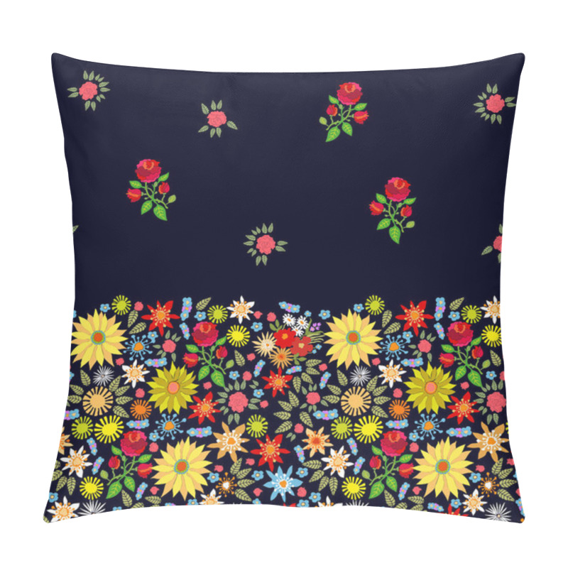 Personality  Bright Floral Border With Spanish Motifs. Pillow Covers