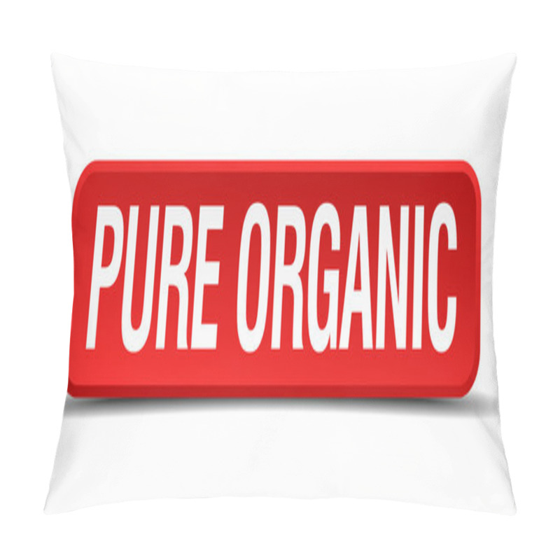 Personality  Pure Organic Red 3d Square Button Isolated On White Pillow Covers