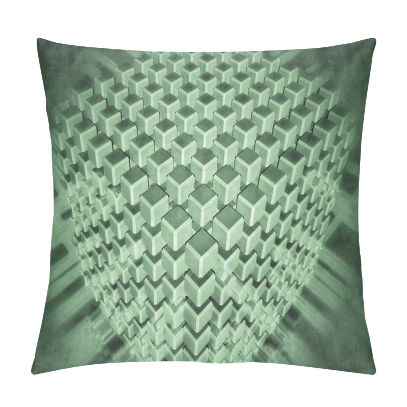 Personality  Set Of Cubes Surrounded With Luminous Flows Pillow Covers