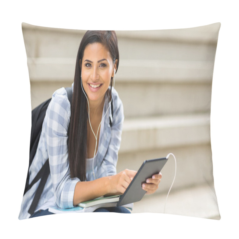 Personality  College Student Holding Tablet Computer Pillow Covers