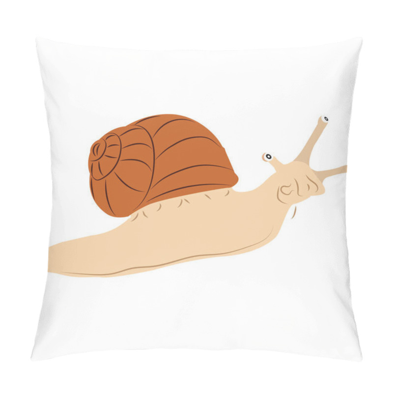 Personality  Snail Isolated On Transparent Background. Cartoon Snail Pillow Covers