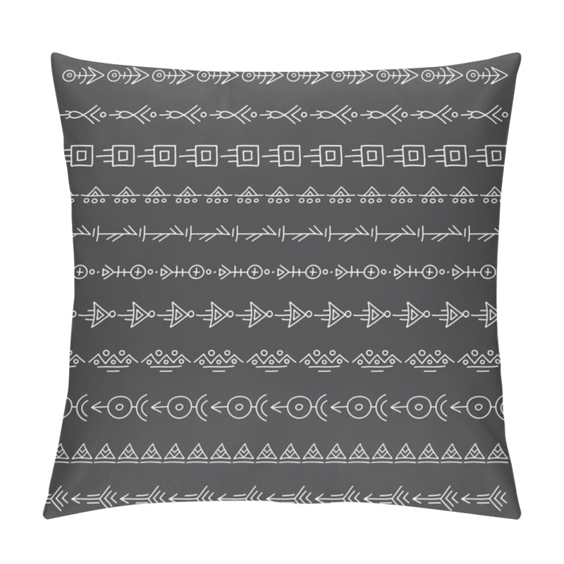 Personality  Set Of Freehand Brushes In Tribal Style. Vector Illustration. Ethnic Style. Pillow Covers