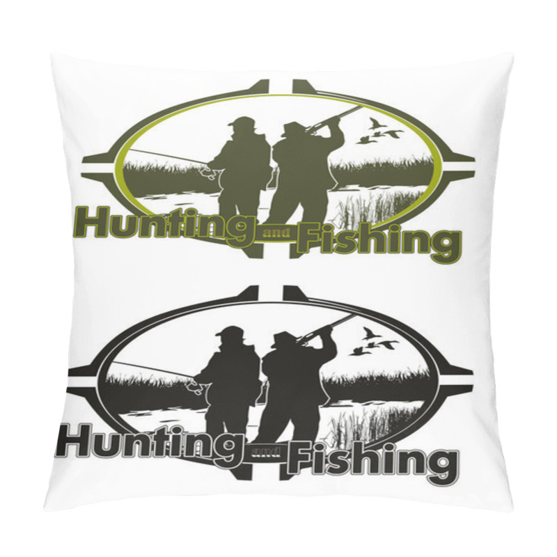 Personality  Hunting And Fishing Logo Pillow Covers