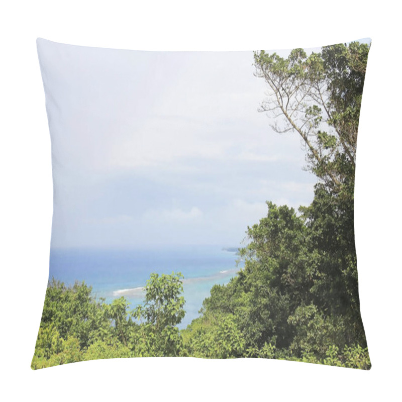 Personality  Ocho Rios Aerial View From The Top Of Mystic Mountain, Jamaica. Pillow Covers