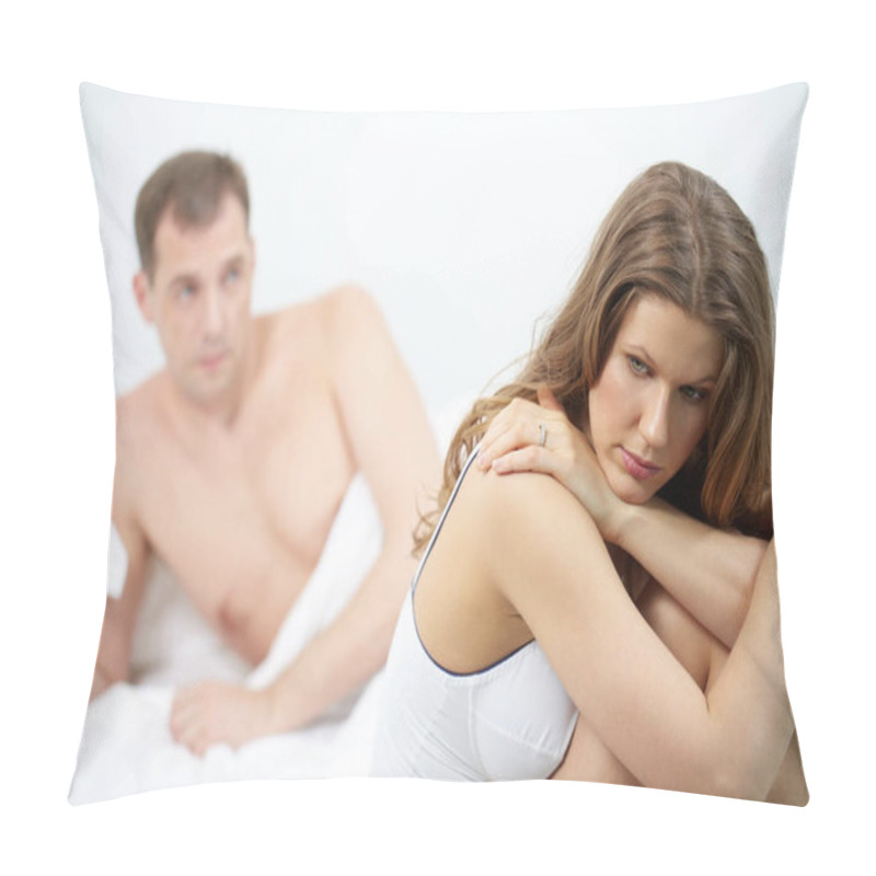 Personality  Woman Sitting On Bed Distressed  Pillow Covers