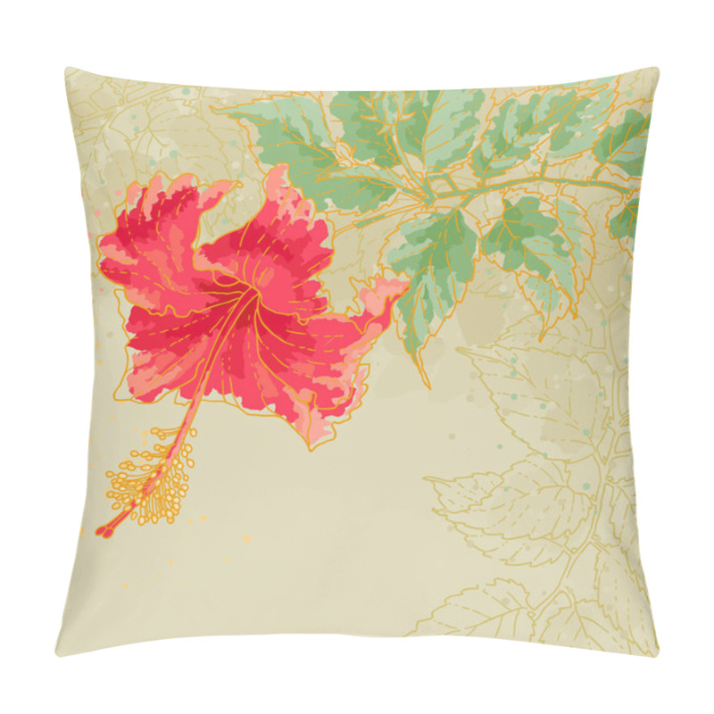 Personality  Hibiscus Flower On Toned Background Pillow Covers