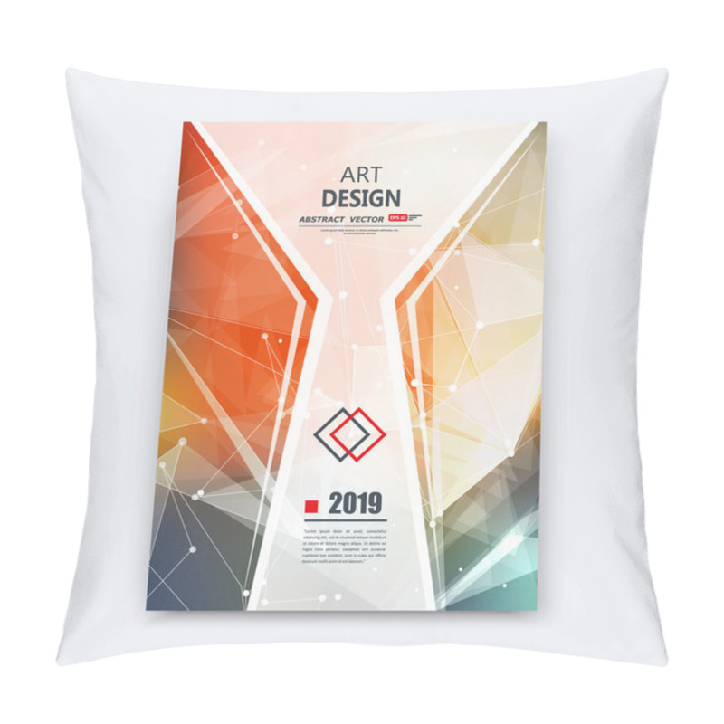 Personality  Abstract Composition, Orange Polygonal Font Texture, Figure Part Construction, White A4 Brochure Title Sheet, Creative Space Icon, Commercial Logo Surface, Firm Banner Form, EPS 10 Cosmic Flier Fiber Pillow Covers