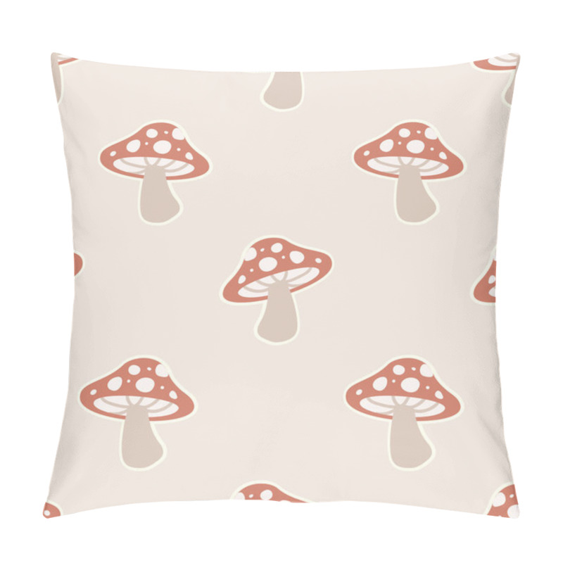 Personality  Cute Hand Drawn Seamless Vector Pattern With Mushrooms. Amanita Muscaria (fly Agaric) Design For Wallpaper, Gift Paper, Pattern Fills,  Background, Fabric, And All Your Creative Project Pillow Covers