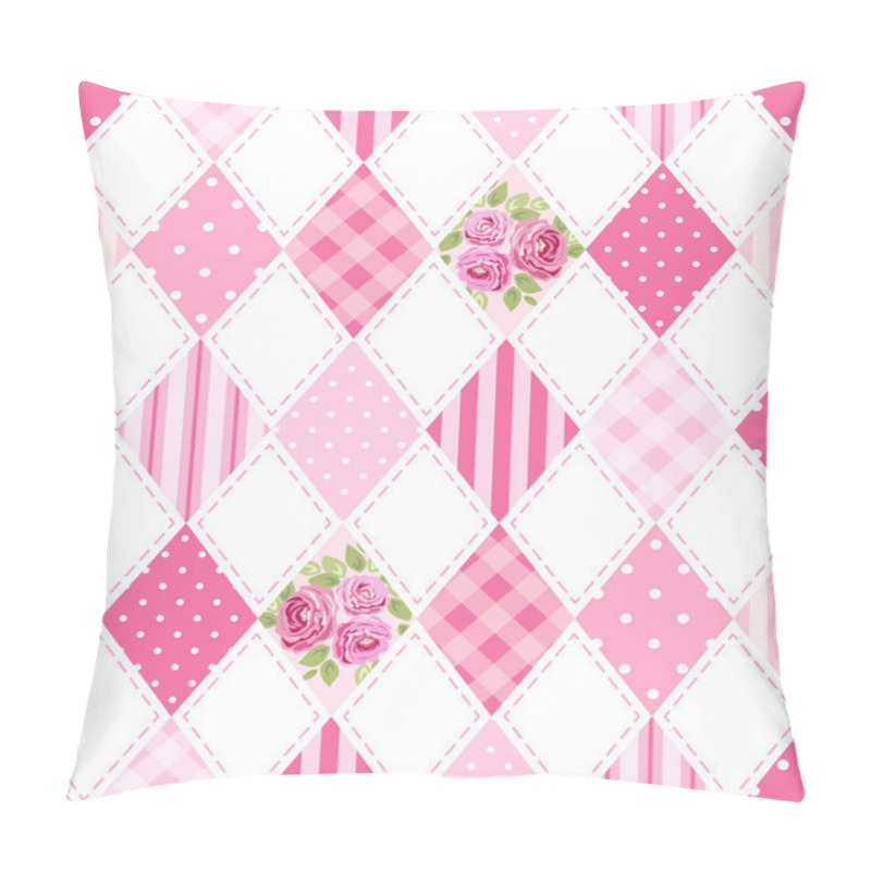 Personality  Pattern In Rhombus Shapes With Flowers Pillow Covers