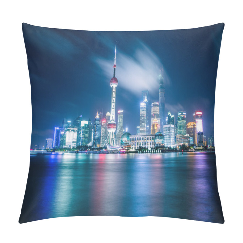 Personality  Shanghai Skyline At Night Pillow Covers