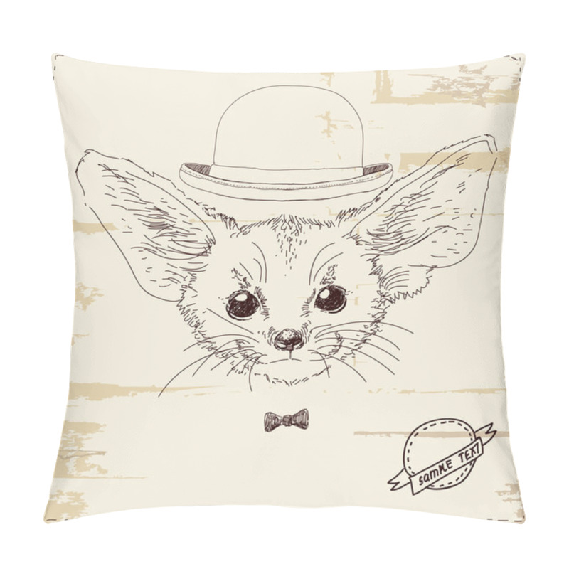 Personality  Hipster Fox With Large Ears Pillow Covers