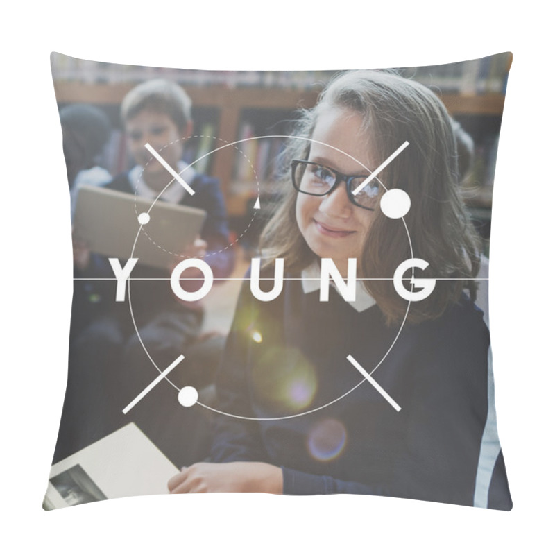 Personality  Kids Studying At Library Pillow Covers