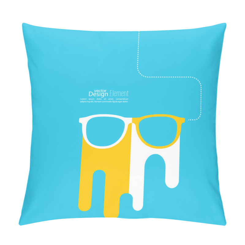 Personality  Geek Glasses Icon. Pillow Covers