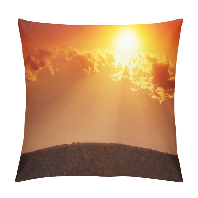 Personality  Landscape With Sun Shining Through Clouds Pillow Covers