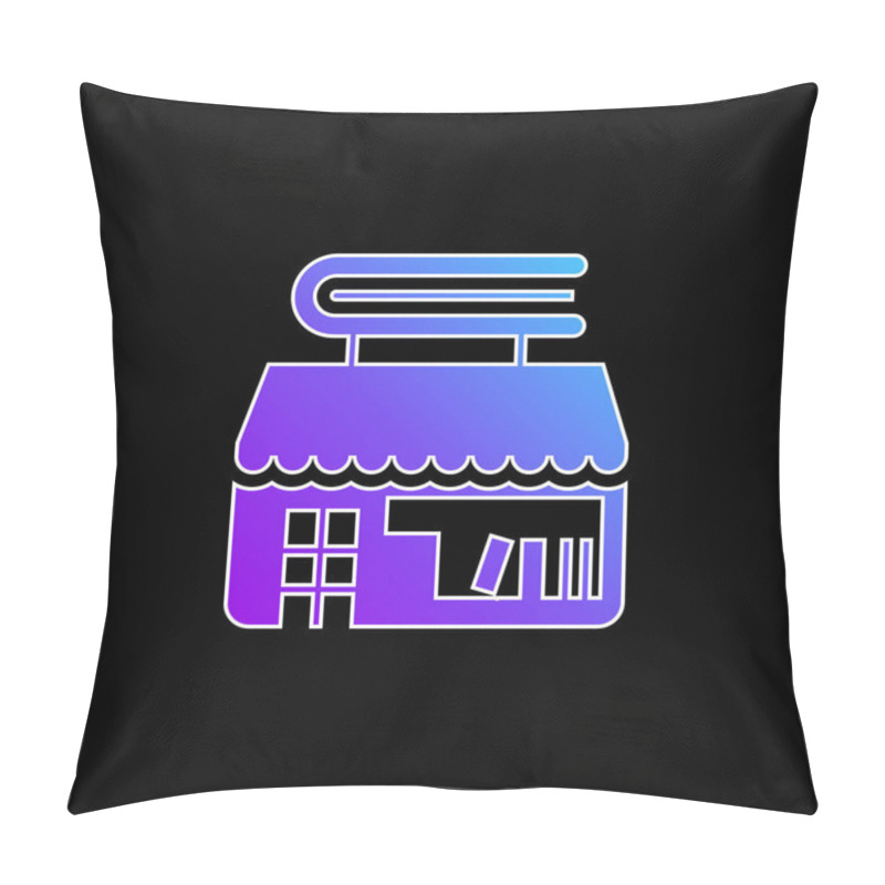 Personality  Bookstore Blue Gradient Vector Icon Pillow Covers