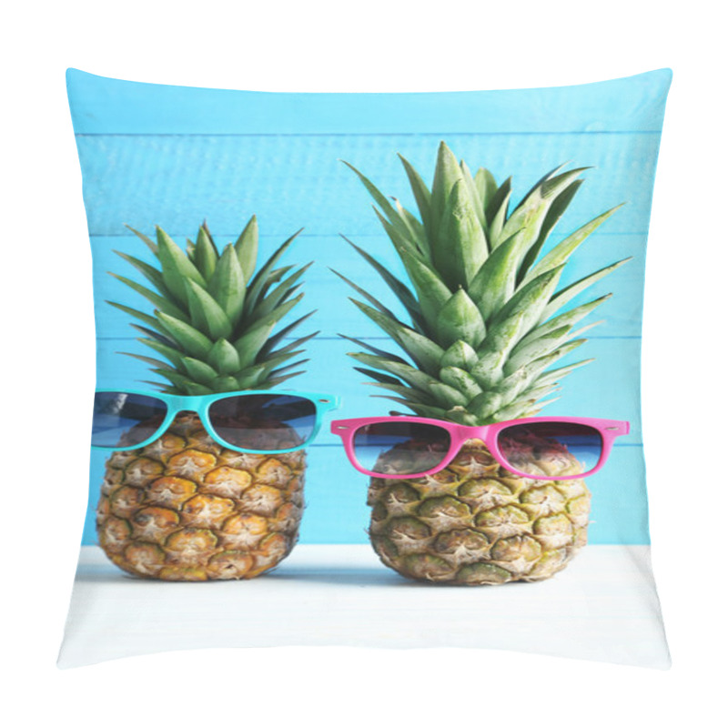 Personality  Ripe Pineapples With Sunglasses  Pillow Covers