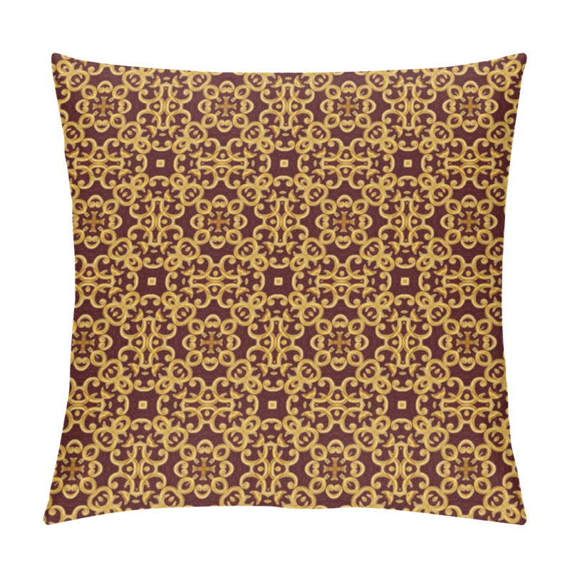 Personality  Abstract Geometric Pattern Seamless. Arabesque, Brilliant Sparkling Delicate Curls. Oriental Style, Mosaic, Lace Weaving. Pillow Covers