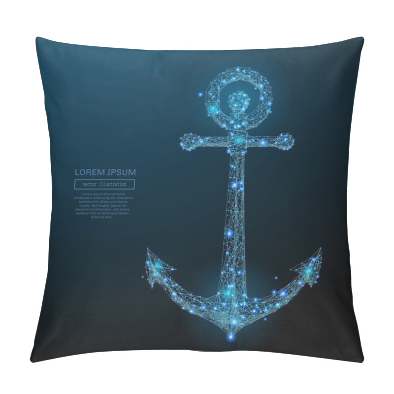 Personality  Anchor Low Poly Blue Pillow Covers