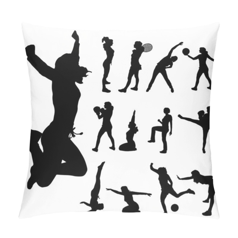 Personality  Vector Silhouette Of Sport. Pillow Covers