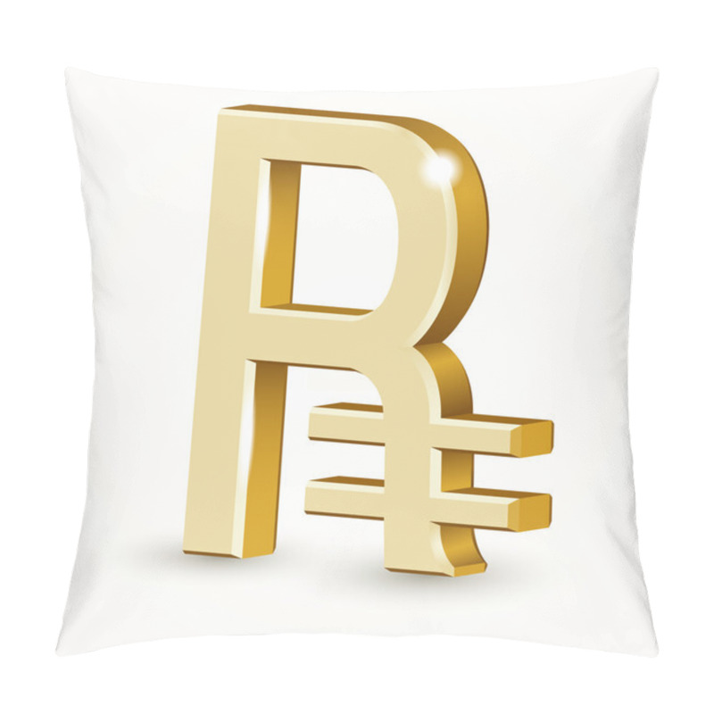 Personality  Vector Golden Russian Ruble Sign Isolated On White Background. Pillow Covers