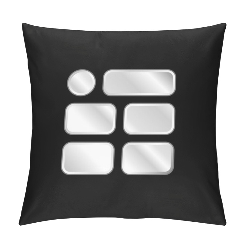 Personality  Blocks Silver Plated Metallic Icon Pillow Covers