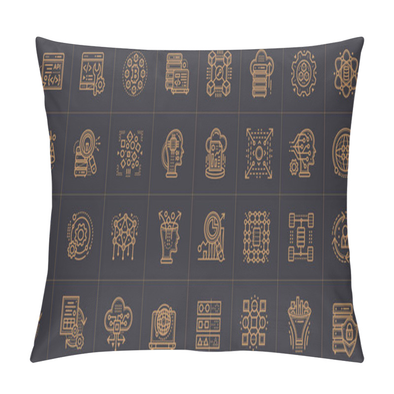 Personality  Outline Icon Set Of Data Science Technology And Machine Learning Pillow Covers