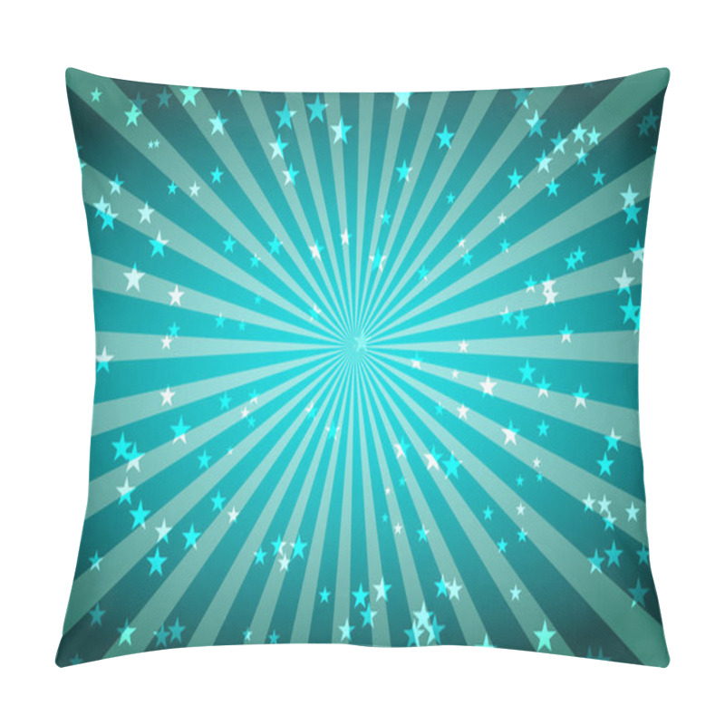 Personality  Vintage Circus Poster With Rays And Stars. Retro Carnival Wallpaper. Sunburst Pattern. Sunbeam Background Pillow Covers