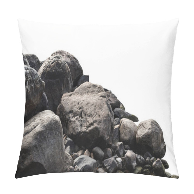 Personality  Heap Of Dark Stones Isolated On White Background. Pillow Covers