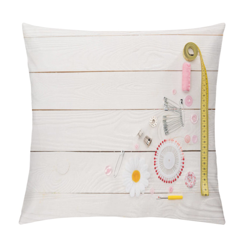 Personality  Workshop With Needlework Details And Tools Pillow Covers