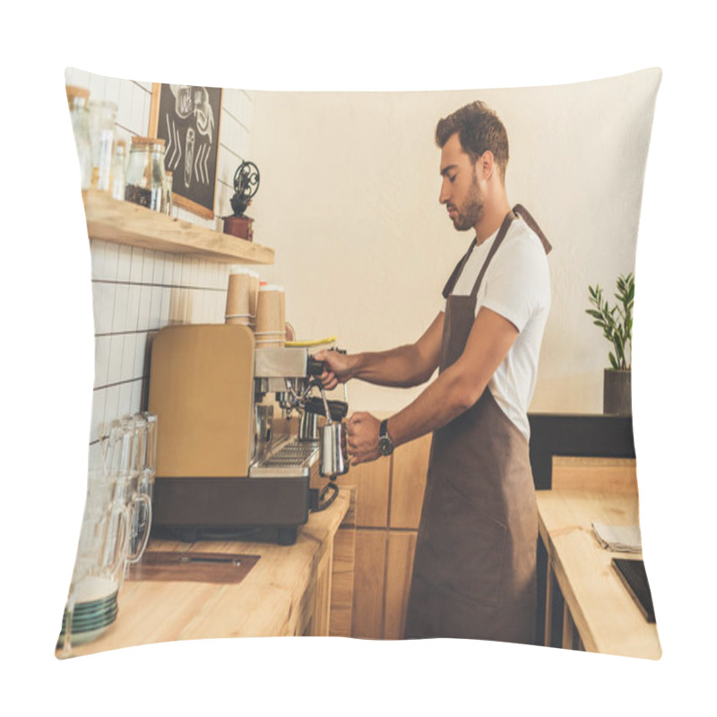 Personality  Barista Making Coffee Pillow Covers