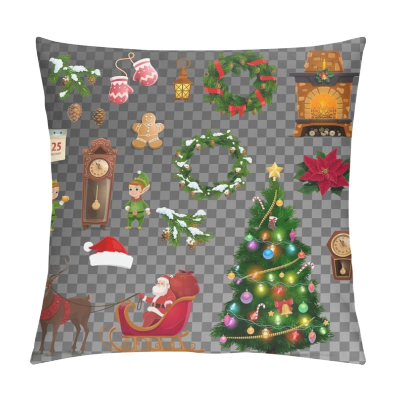 Personality  Christmas, New Year Holiday Vector Objects Pillow Covers