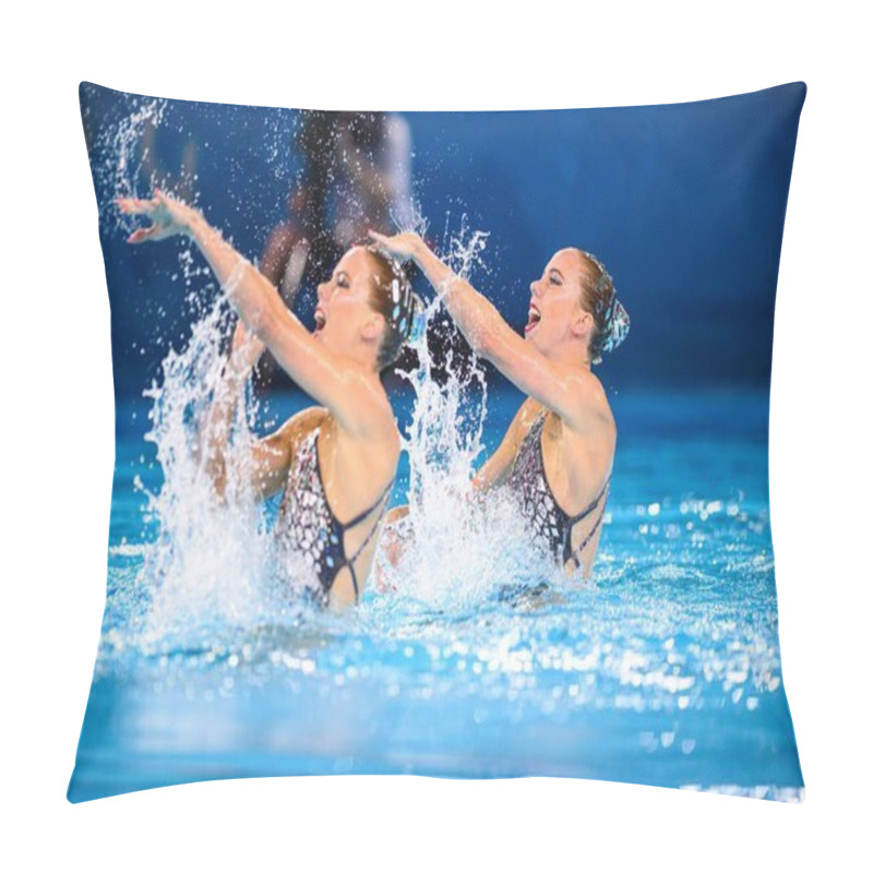 Personality  PARIS, FRANCE - 9 AUGUST, 2024: Bregje De Brouwer, Noortje De Brouwer Of The Netherlands, The Artistic Swimming, Duet, Technical Routine, Artistic Swimming, Duet, Technical Routine, The Paris 2024 Olympic Games At Aquatics Centre Pillow Covers