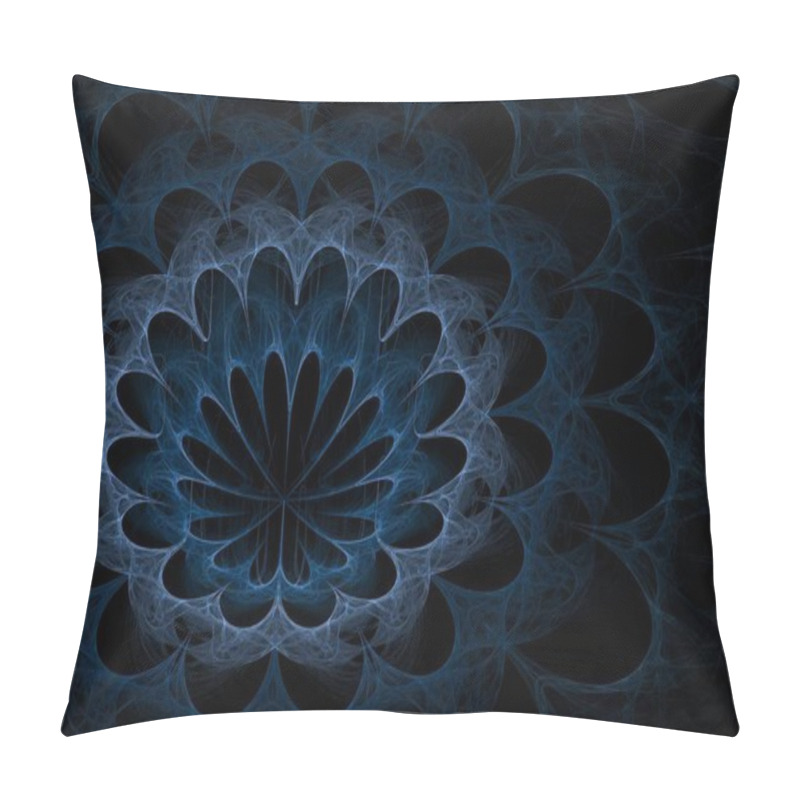 Personality  Digital Fractal Flower Image On Black Background  Pillow Covers