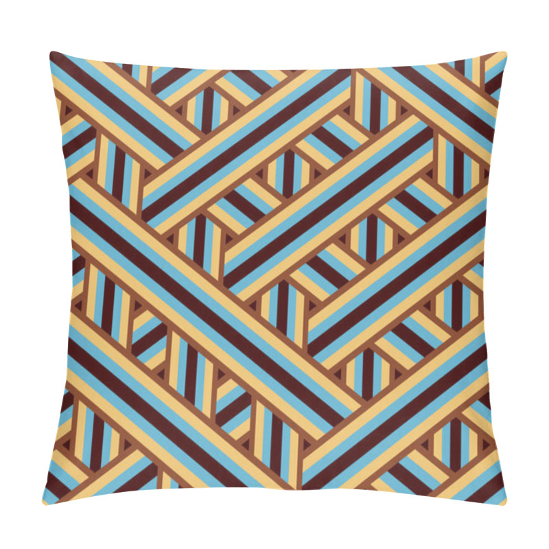 Personality  Colorful Tile With Seamless Random Interweaving Lines Pattern, Connection Art Background Design Illustration   Pillow Covers