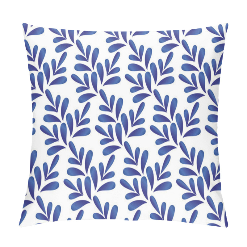 Personality  Leaves Blue And White Pattern Pillow Covers