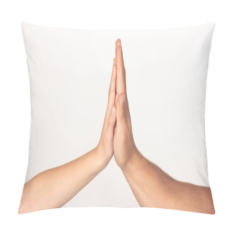 Personality  High Five Gesture Of Father And Child Pillow Covers