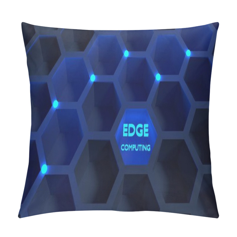 Personality  Honeycomb Network With Blue Glowing Nodes Edge Computing Concept Pillow Covers