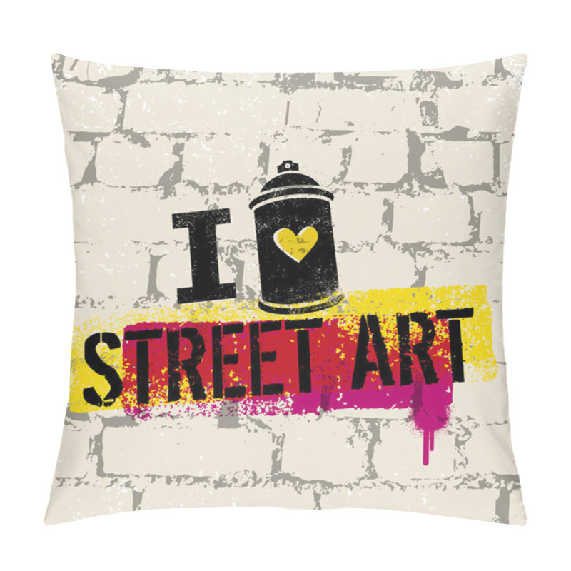 Personality  I Love Street Art Poster Pillow Covers