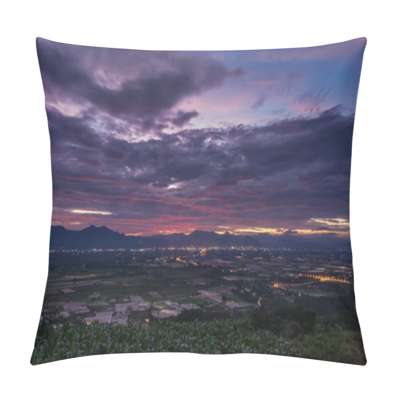 Personality  Aerial View Of Dramatic Sunset And Sunrise / Blue Sky In Maesai, Pillow Covers