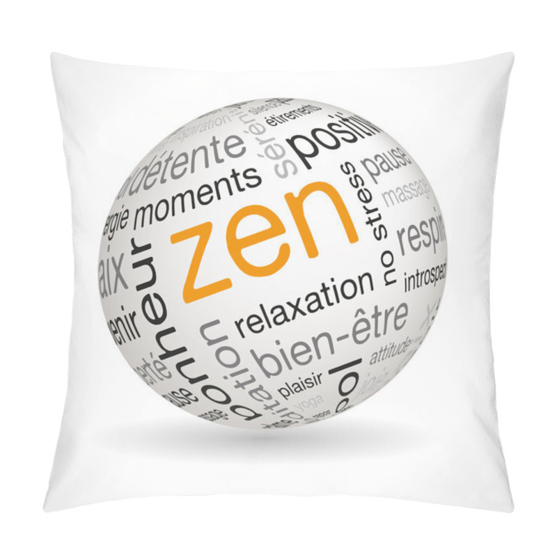 Personality  French Zen Theme Sphere With Keywords Pillow Covers